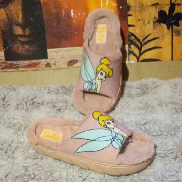 Tinkerbell Pink Fuzzy Slippers - Picture 4 of 5